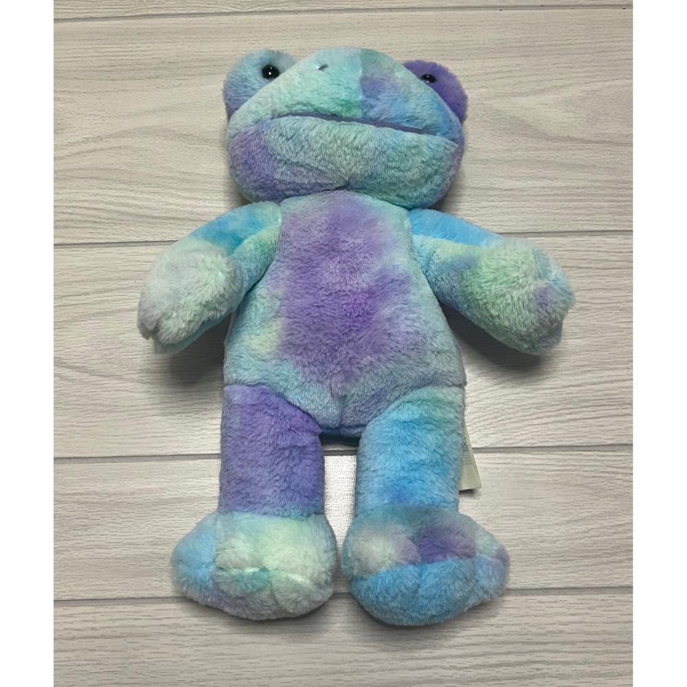 Build-A-Bear Plush Frog Stuffed Animal Tie Dye Pastel Colors 16 inch